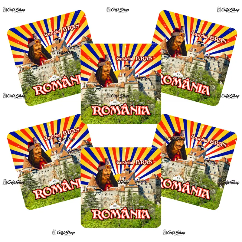 Castelul bran, vlad tepes, suport coster din lemn, model b